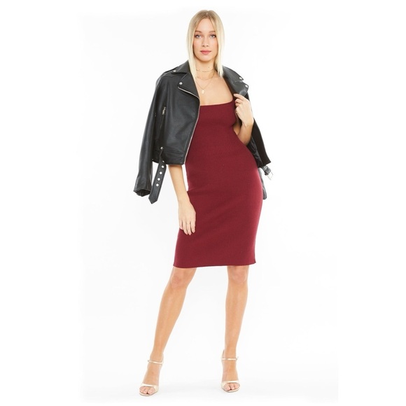 NWT 4S3NNA Bodycon Ariana Dress in Burgundy - Picture 5 of 10